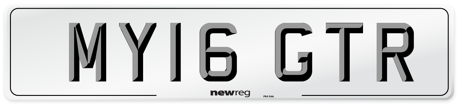 MY16 GTR Number Plate from New Reg
